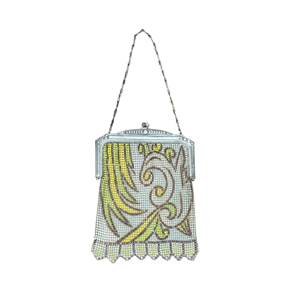 Whiting & Davis Silver and Yellow Metal Mesh Bag